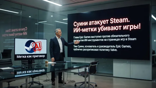 Суини атакует Steam. ИИ-метки убивают игры!